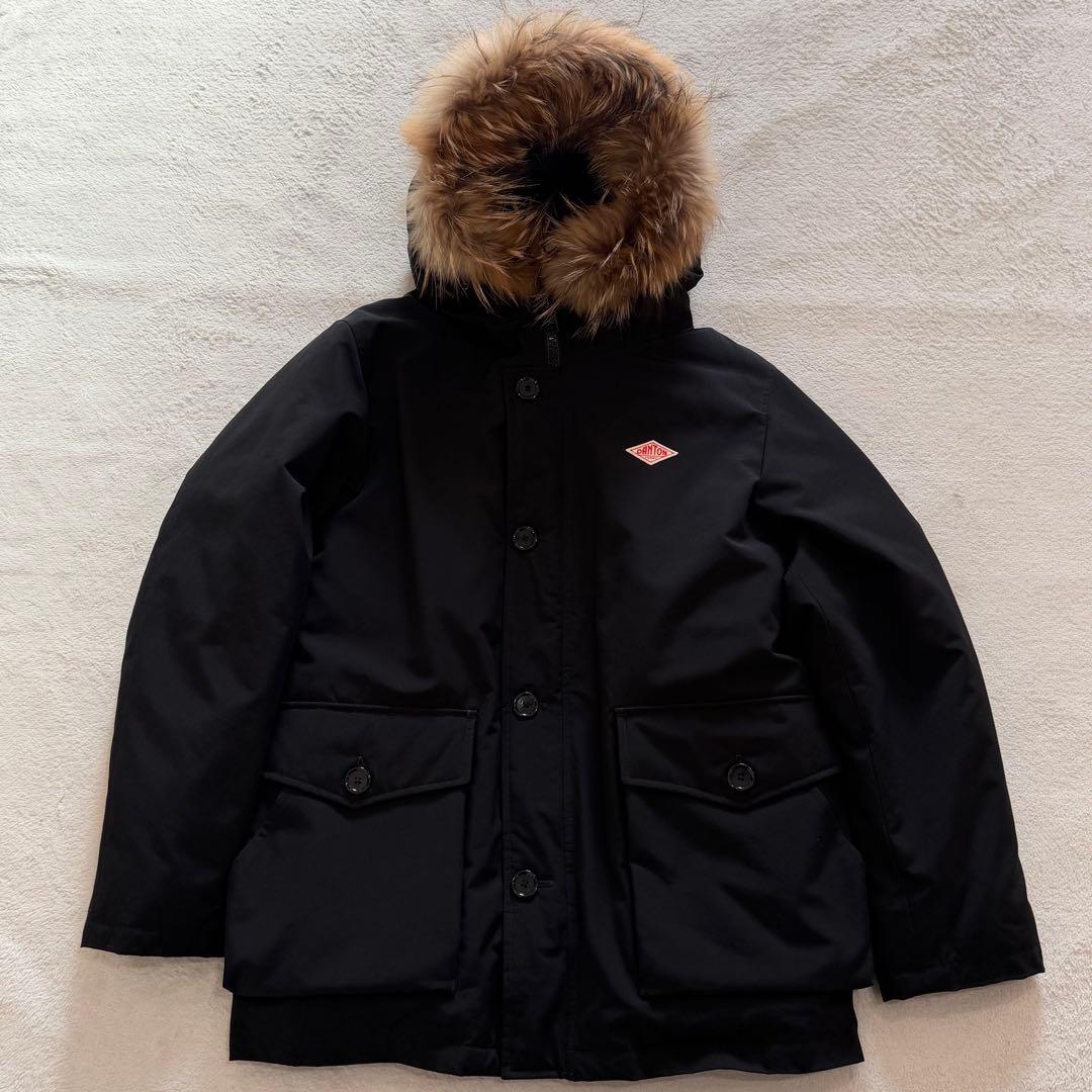 DANTON ダウンジャケット　タッサー　ラクーンファー　大きいサイズ　XL