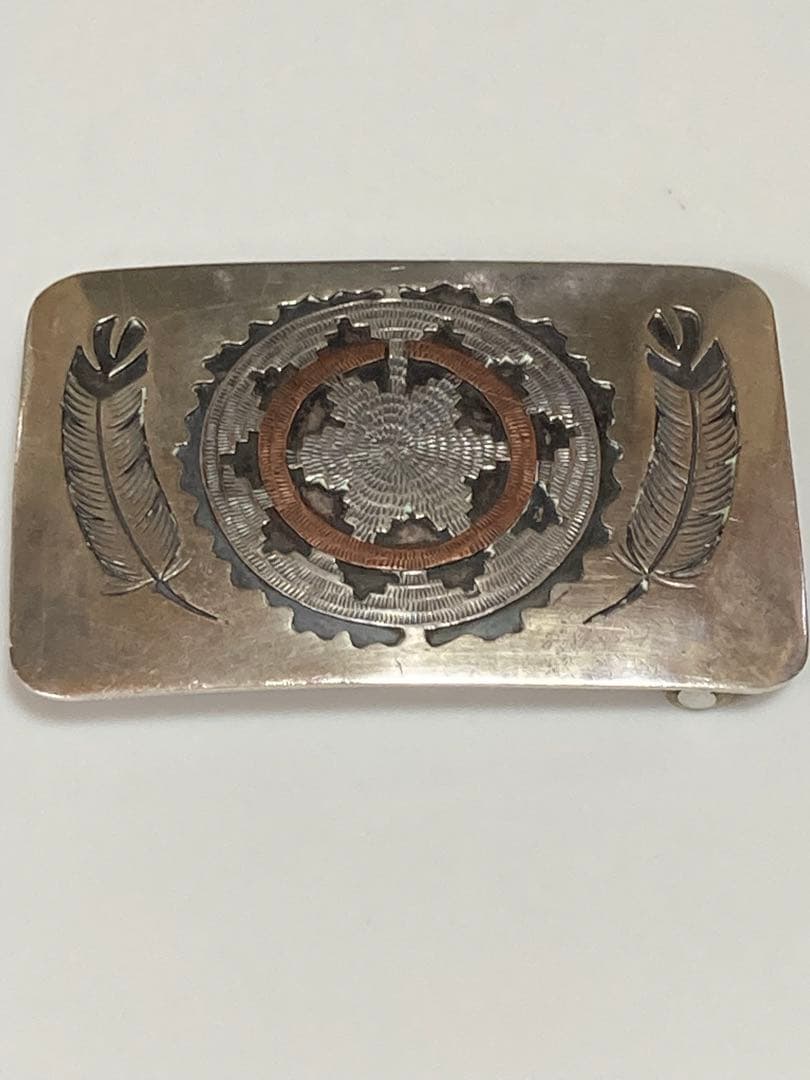 フェザー　STERLING バックル　vintage