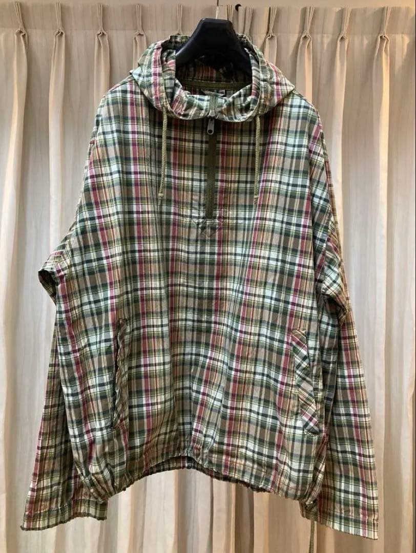 90s 白タグエディーバウアーチェックコットンアノラックパーカー