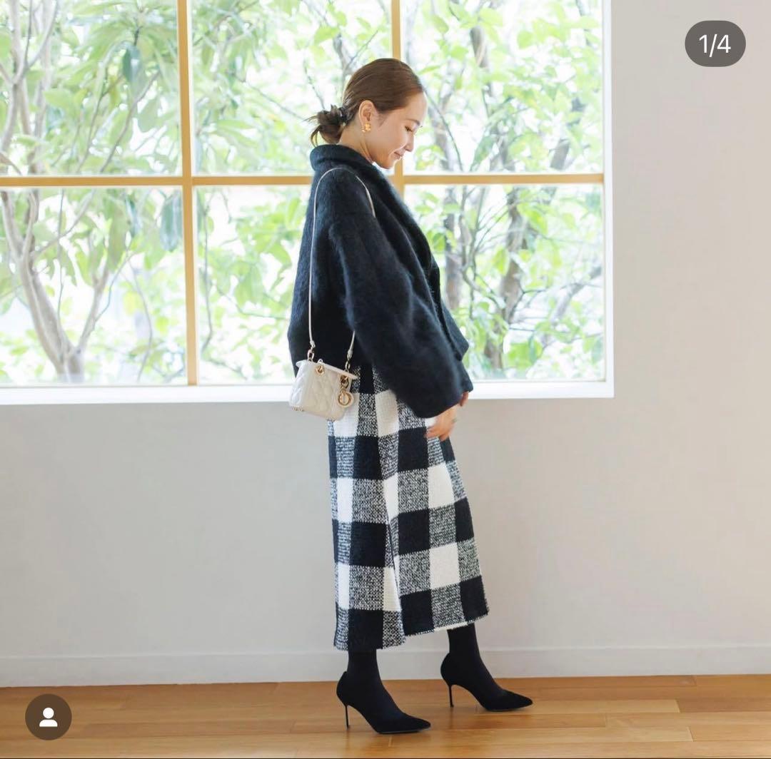 美品 BLUELEA ブルレア Shaggy coat シャギーコート ブラック