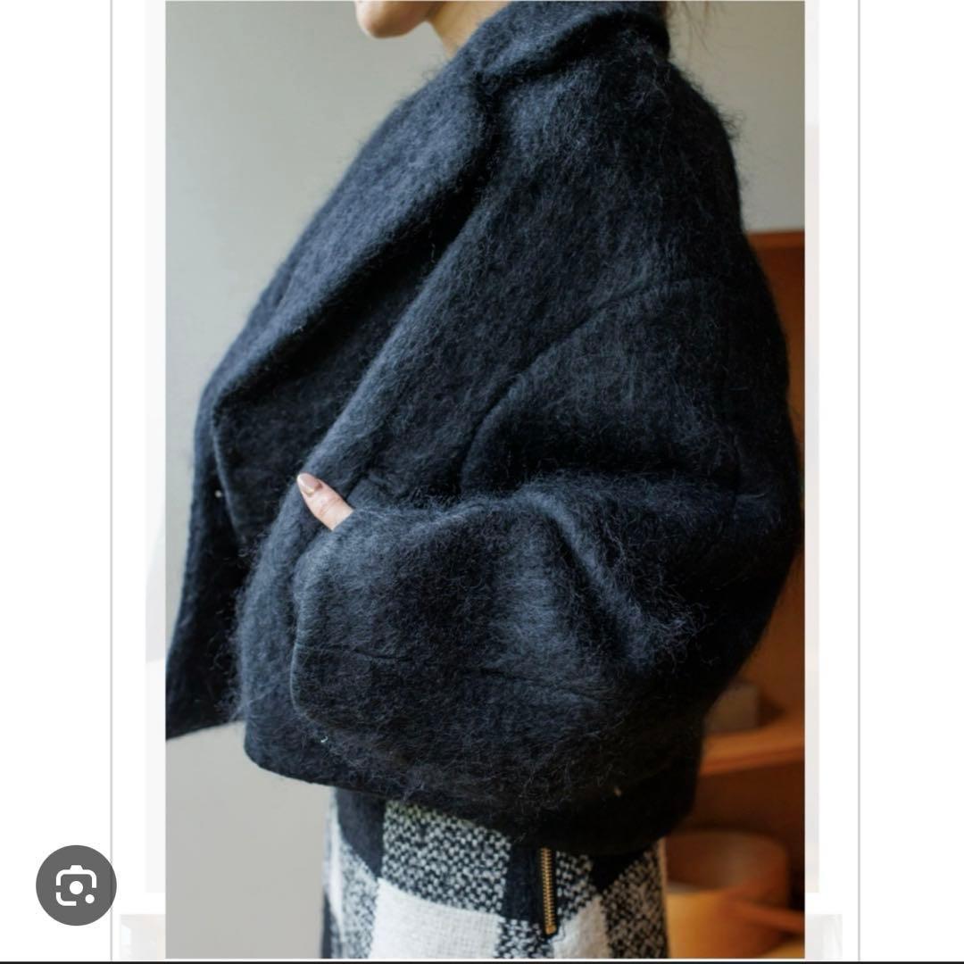 美品 BLUELEA ブルレア Shaggy coat シャギーコート ブラック