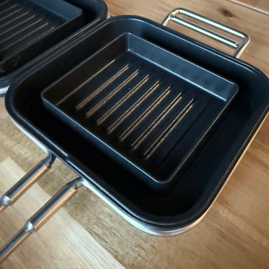 美品【家事問屋】ホットパン／ホットサンドメーカー／レシピブック付き★燕三条製