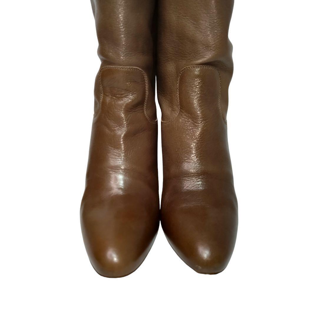 人気☆ L'AUTRE CHOSE ロングブーツ 本革 茶 38 モデルサイズ