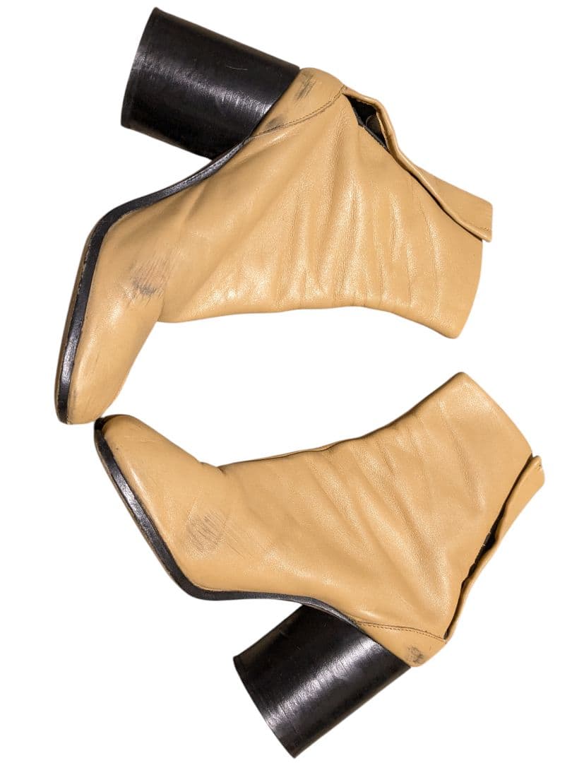 イタリア製　本革　レザー　足袋ブーツ　38 キャメル