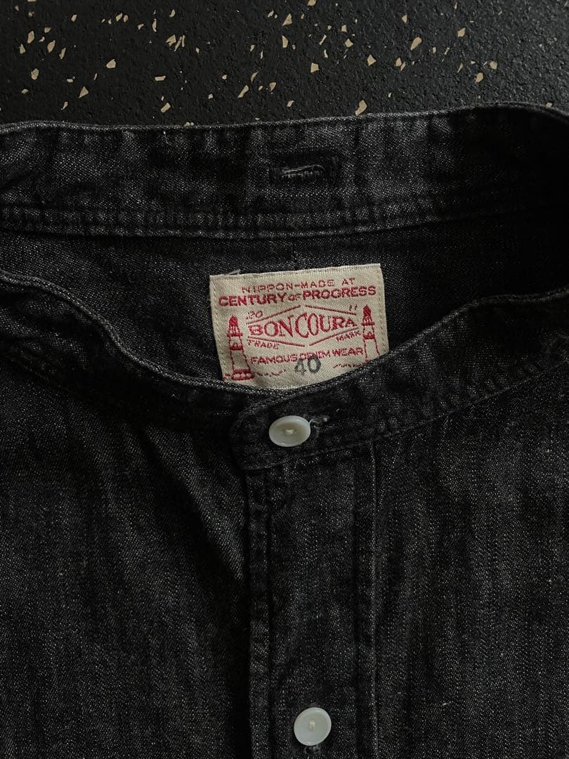 boncoura バンドカラーシャツ　コットンリネン