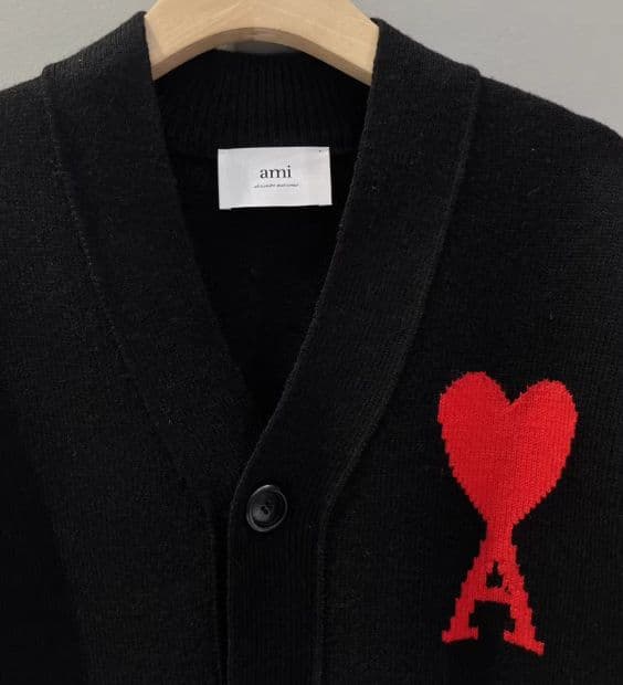 AMI PARIS 黒 ニットセーター ハート 男女兼用 M
