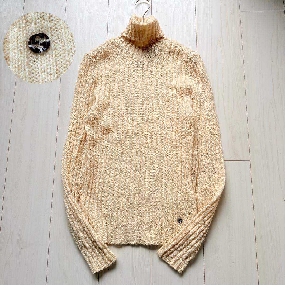 美品・希少✨グッチ　GGロゴ　アルパカニット　タートルネック　リブニット　M