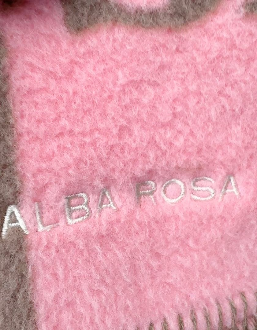 ALBA ROSA ダッフルコート ピンク/ブラウン柄升目