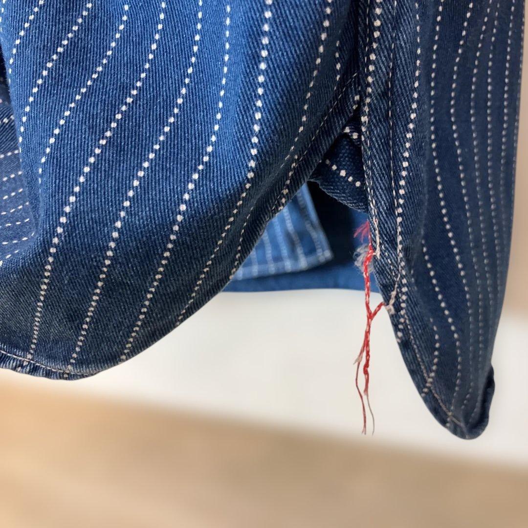 シュガーケーン ウォバッシュストライプワークシャツL