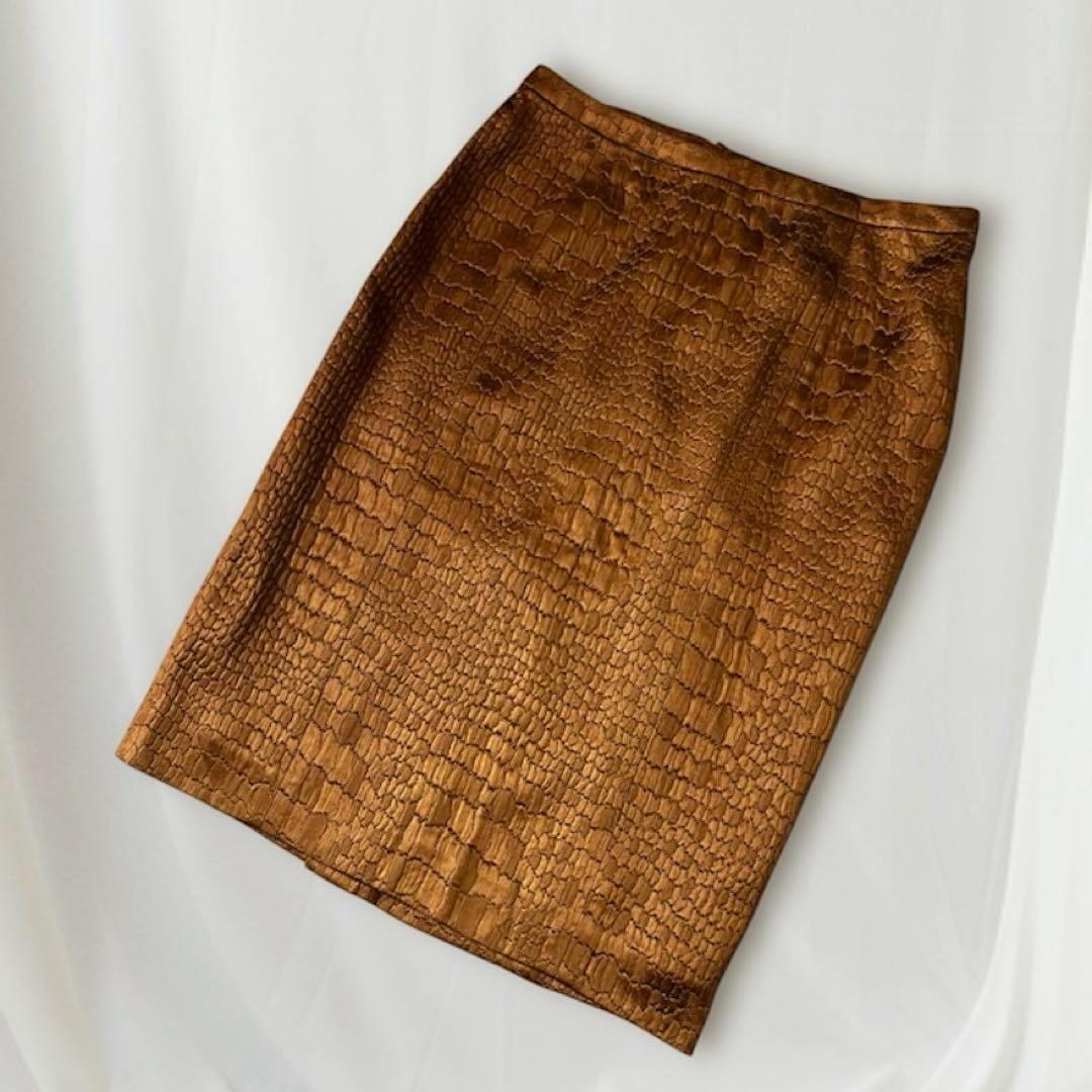 未使用 美品 MOGAモガ デザイン タイトスカート キャメル ブラウン