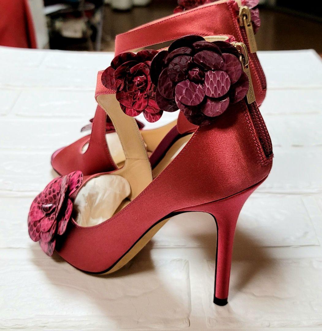 JIMMY CHOO ジミーチュウ サンダル サテン ピンク 36 未使用保管品