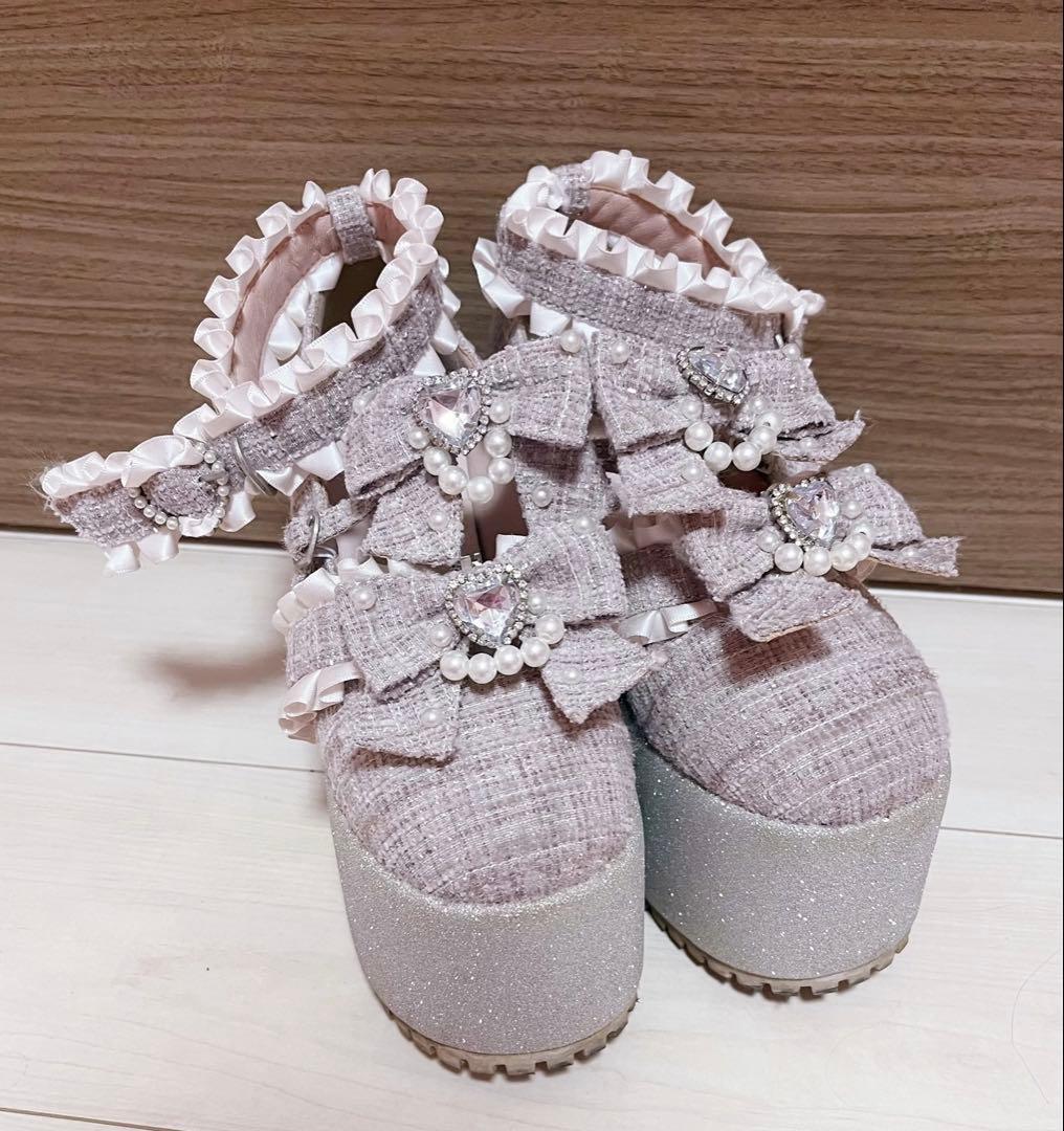 Ank Rouge 厚底 ツイード 靴