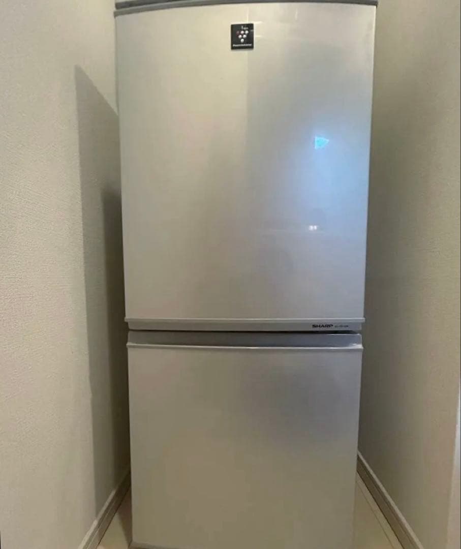 【送料込】11/14〜発送 シャープ 2ドア冷蔵庫 SJ-PD14W-S