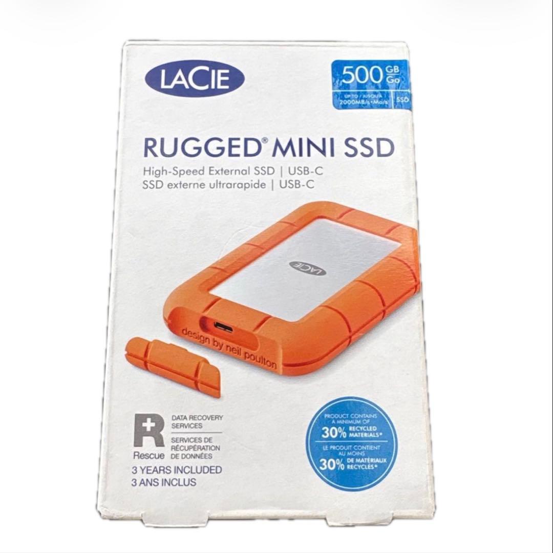 外付けハードディスク・ドライブ LACIE Rugged Mini SSD 500GB USB-C
