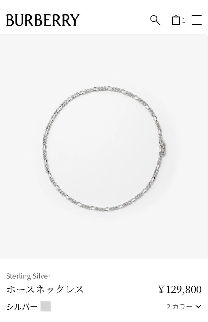 BURBERRY スターリングシルバー　ホースネックレス 現行品