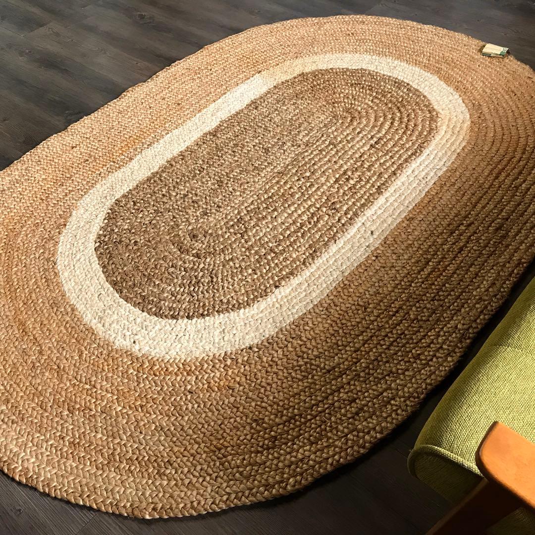 139x204cm ラグ ラグマット 麻 ジュート 夏用 天然素材 アジアン