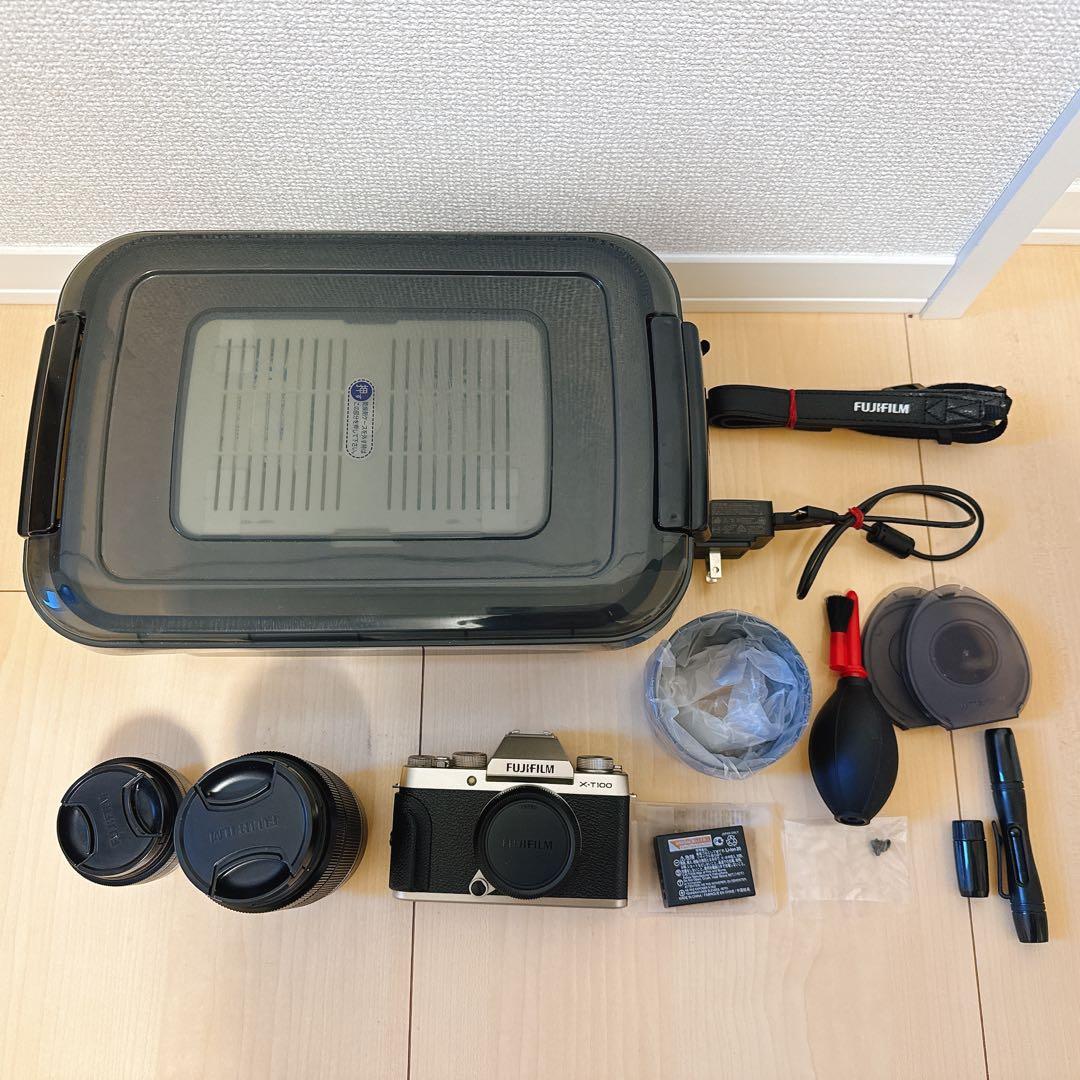 富士フイルム X-T100 ダブルズームレンズキット　シャンパンゴールド