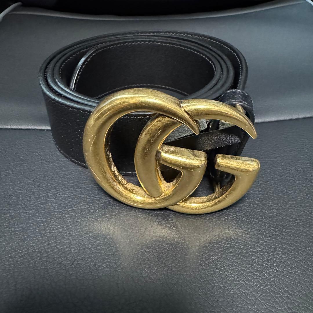 gucci GGバックル ゴールドアンティーク ベルト