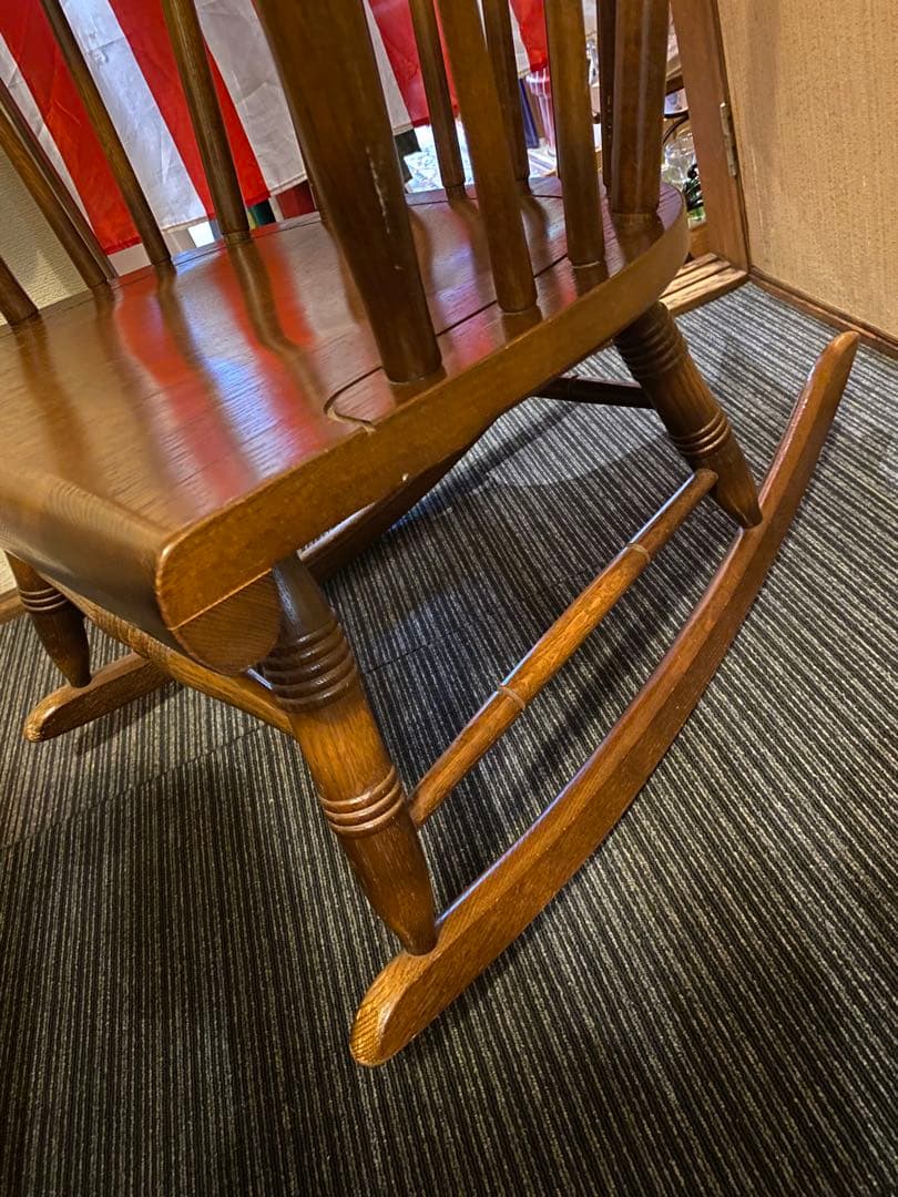 ヴィンテージ レトロ　ロッキングチェア　キツツキマーク　飛騨　アンティーク