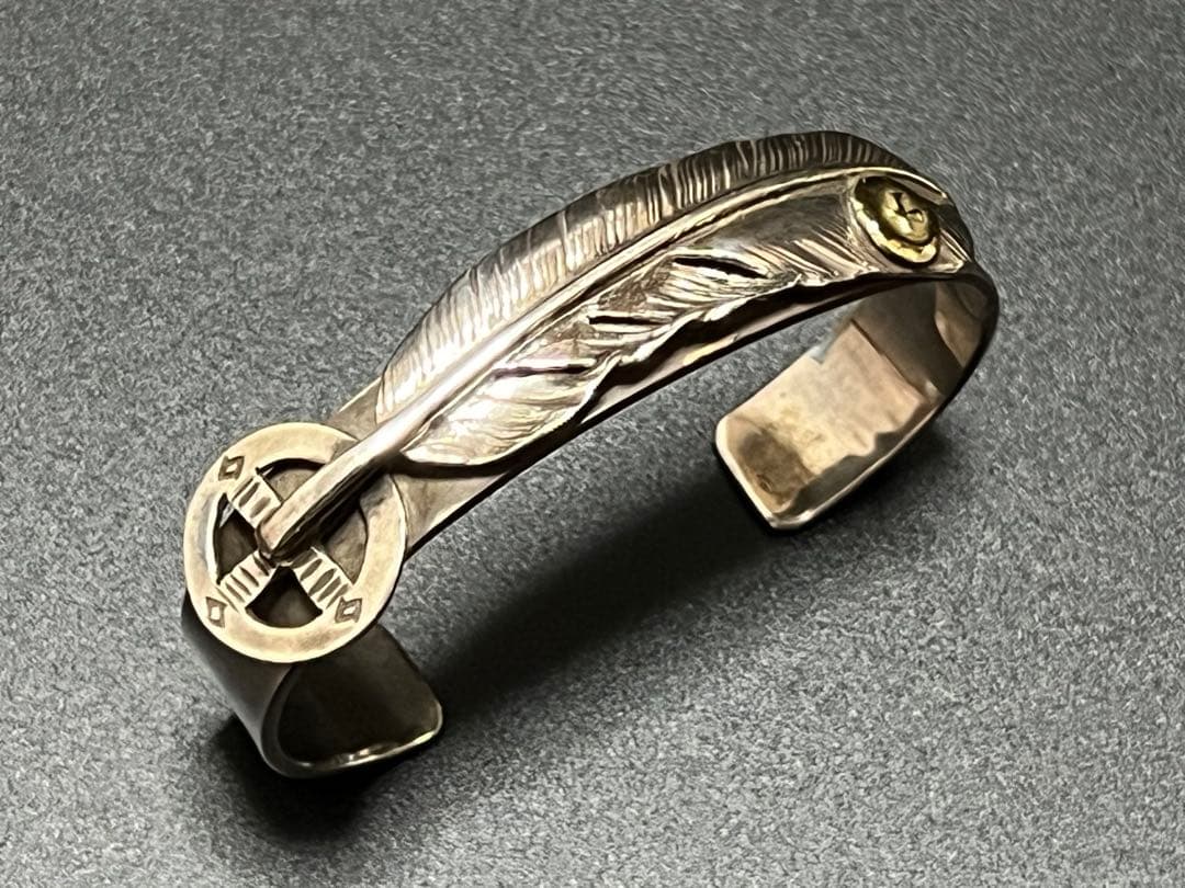 ゴローズ goro's K18メタル特大フェザーブレスOLDバングル