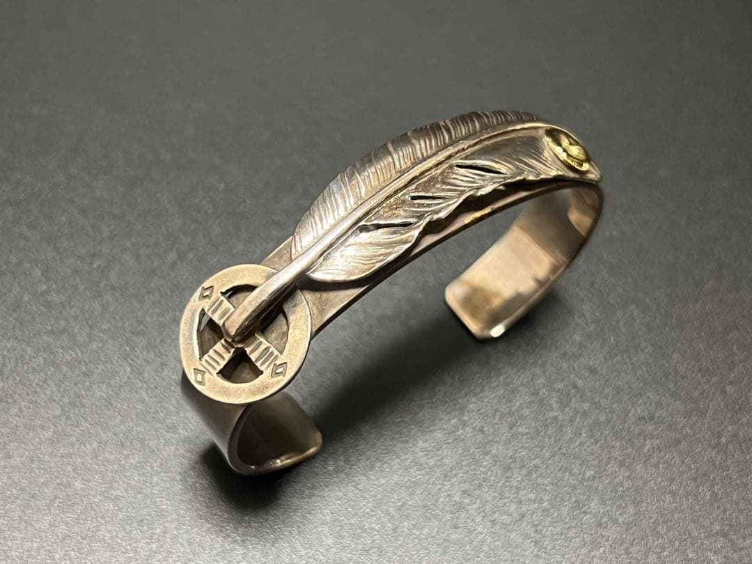 ゴローズ goro's K18メタル特大フェザーブレスOLDバングル