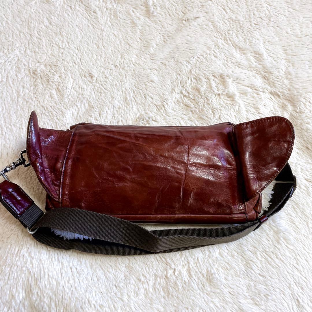 ダニエル&ボブ オールレザー ロゴ ウエストバッグ ボディバッグ 本革 メンズ