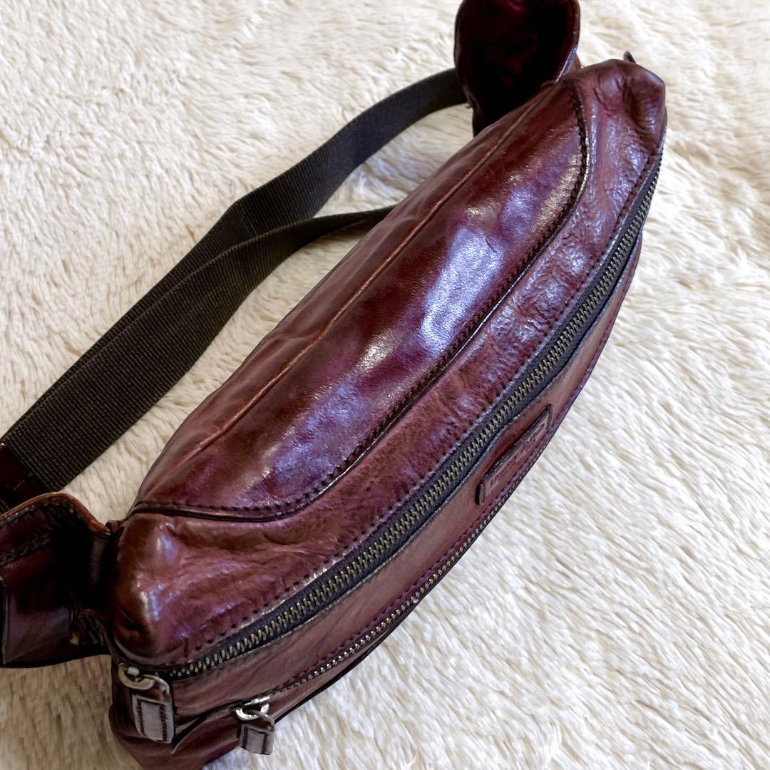 ダニエル&ボブ オールレザー ロゴ ウエストバッグ ボディバッグ 本革 メンズ