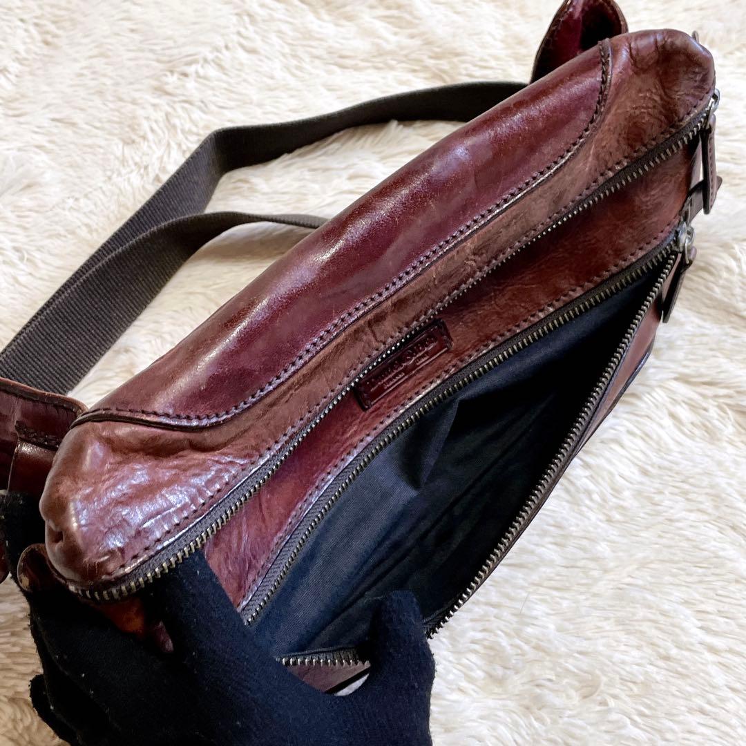 ダニエル&ボブ オールレザー ロゴ ウエストバッグ ボディバッグ 本革 メンズ