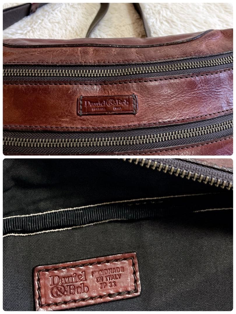 ダニエル&ボブ オールレザー ロゴ ウエストバッグ ボディバッグ 本革 メンズ