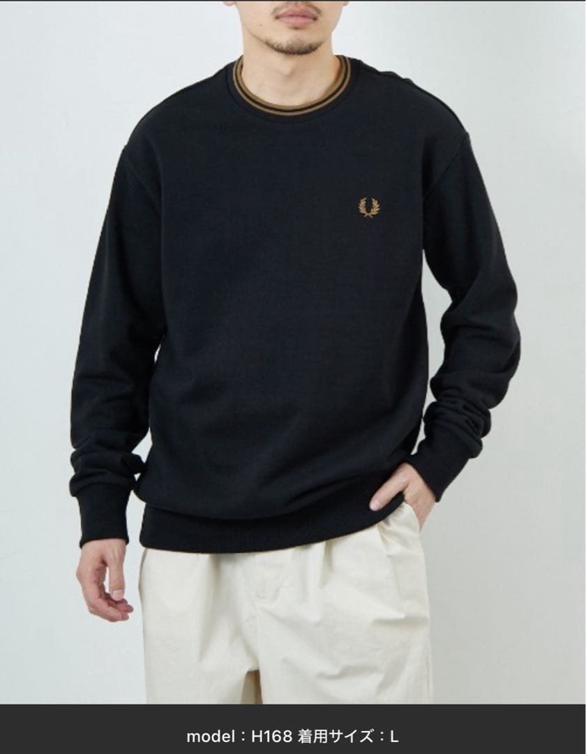 Fred Perry ブラック トレーナー Lサイズ