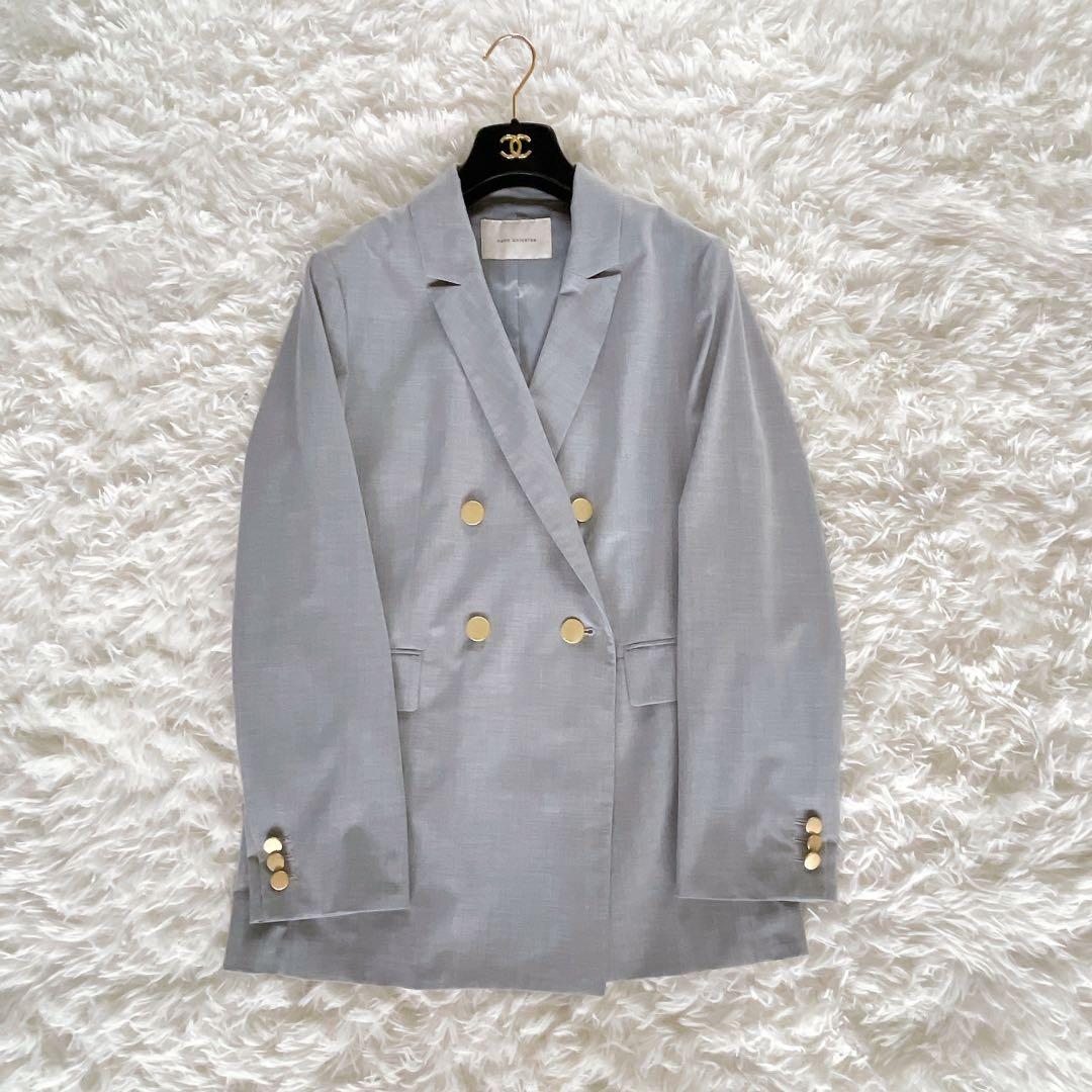 美品✨【ナノユニバース】金ボタンダブルジャケットパンツ セットアップ グレーM