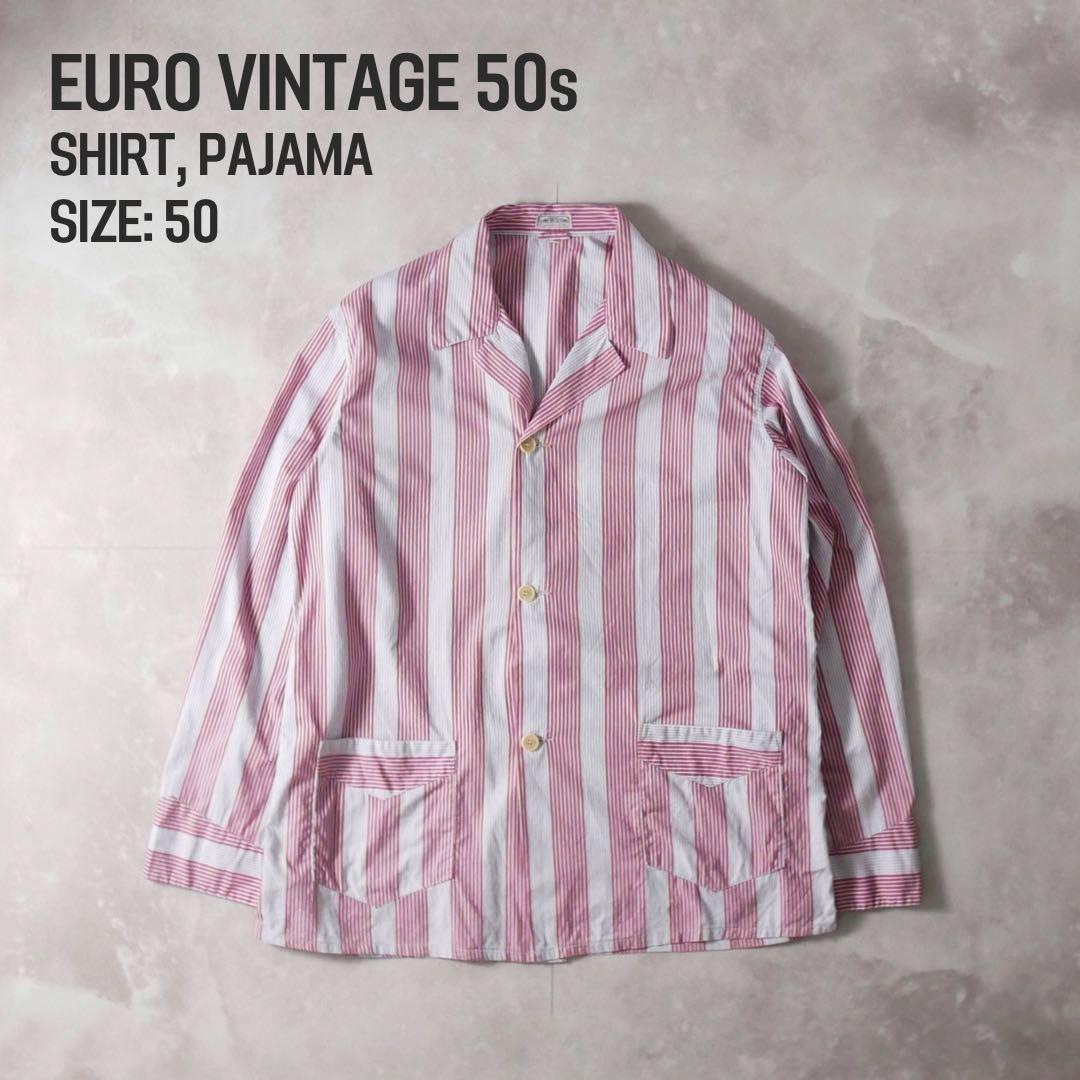 50s ユーロ パジャマ シャツ レッド 50