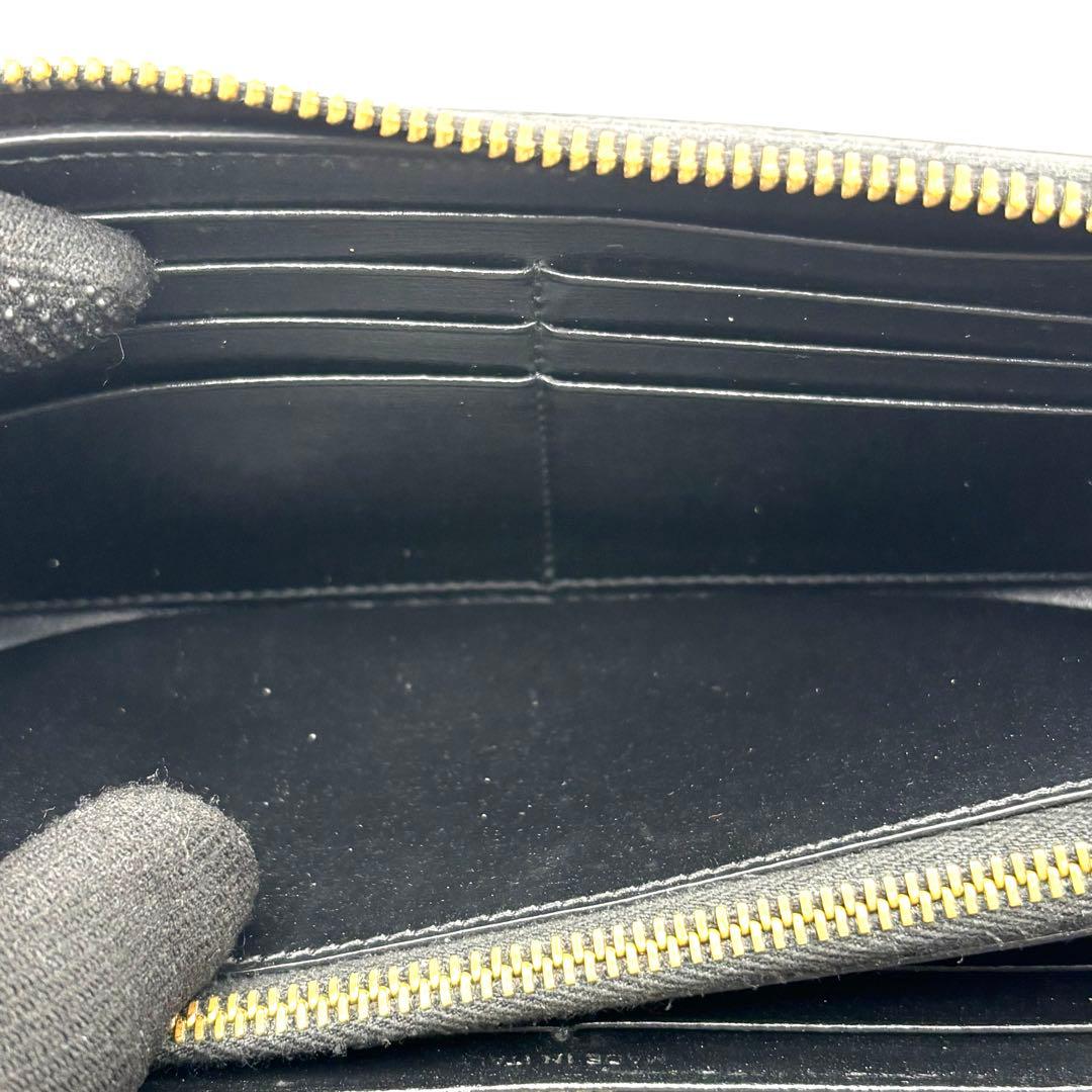 サンローラン 長財布 ラウンドファスナー カサンドラ YSL ロゴ ブラック