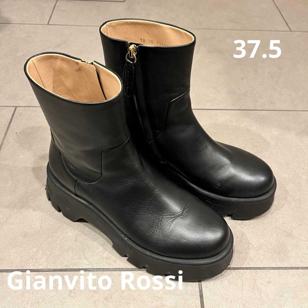 Gianvito Rossi ブラックレザーブーツ 37.5