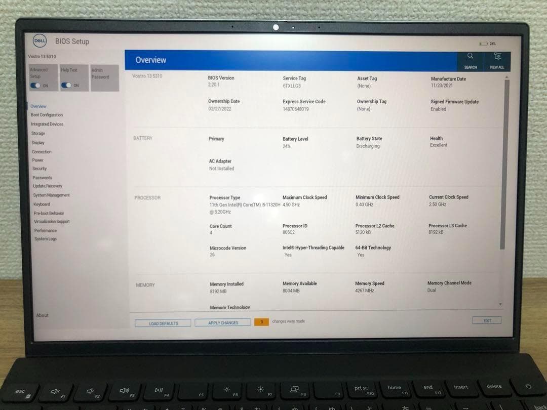 軽量ノートパソコン　DELL【第11世代 Ci5 】8GB/カメラ　D11