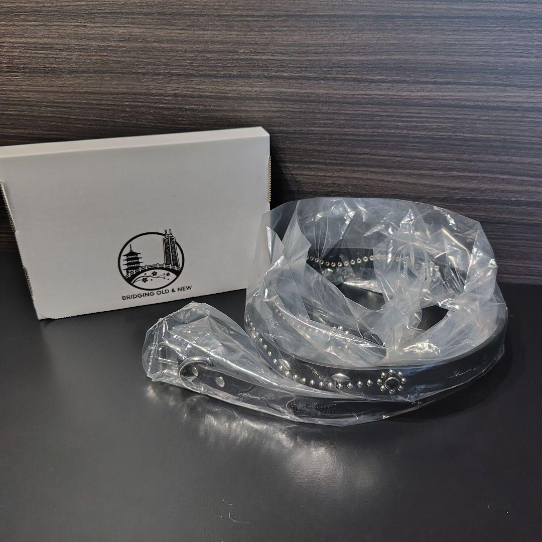 クロス銀■本革レザーフルスタッズナローベルト☆シルバースワロフスキー