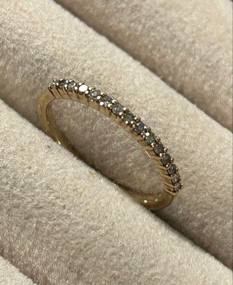 ノジェス　K10YG ダイヤモンド　ハーフエタニティ　ピンキーリング