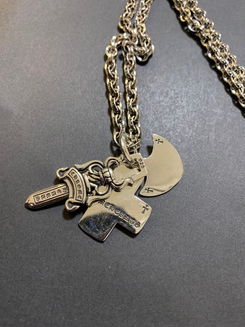 ダガー　プレート　ペーパーチェーン　ネックレス　50㎝