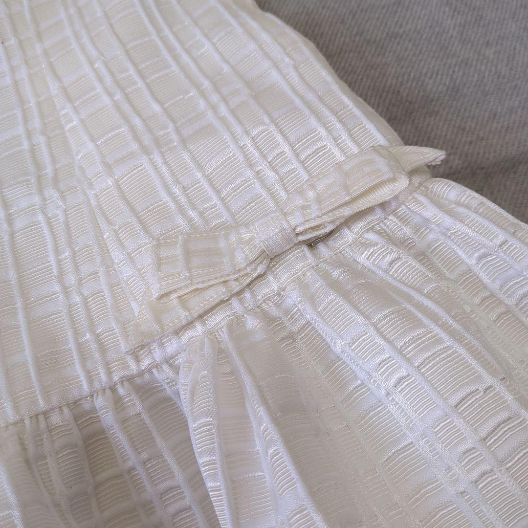 ☆Rene ルネ ジャガード フレアワンピース フレンチスリーブ Aライン 34