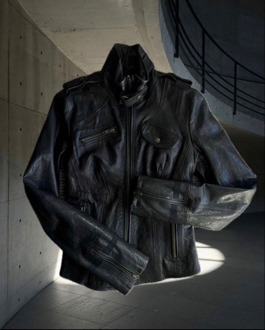 00s archive leather jacket y2k grunge 平成