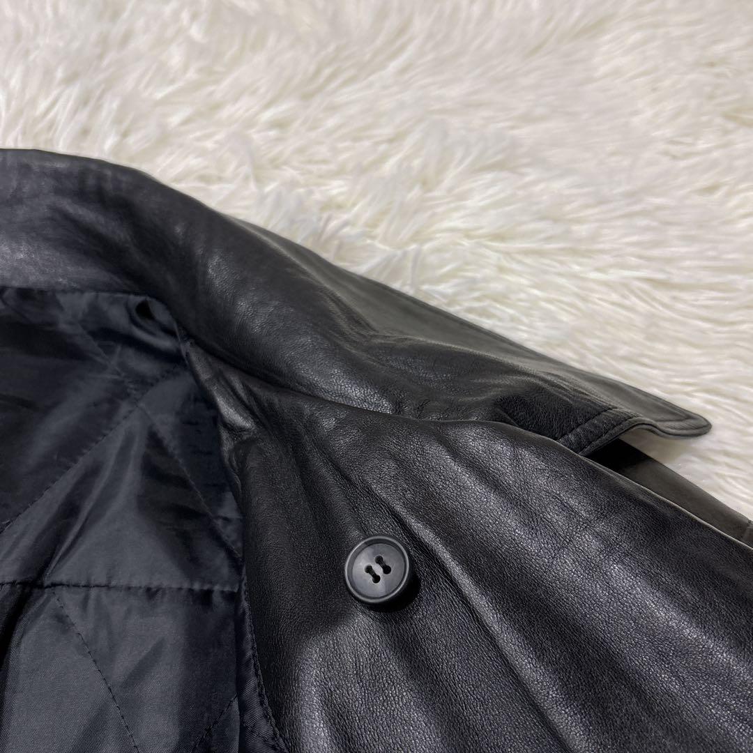 VINTAGE レザージャケット　Lサイズ　羊革　ラムスキン　ブラック　黒　短丈