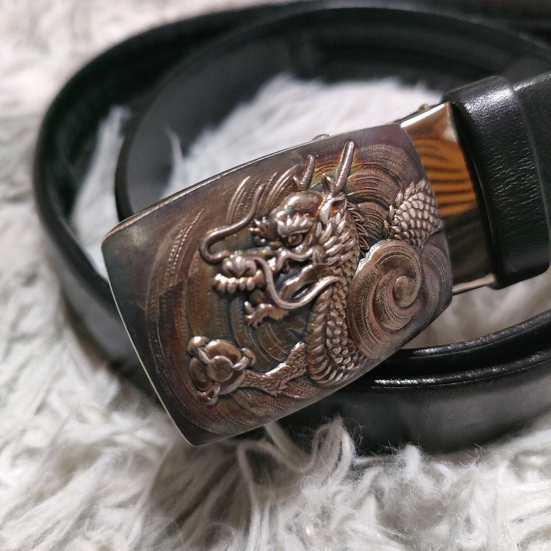 SILVER 925 龍 ドラゴン ベルト バックル 彫刻 シルバー 925　銀