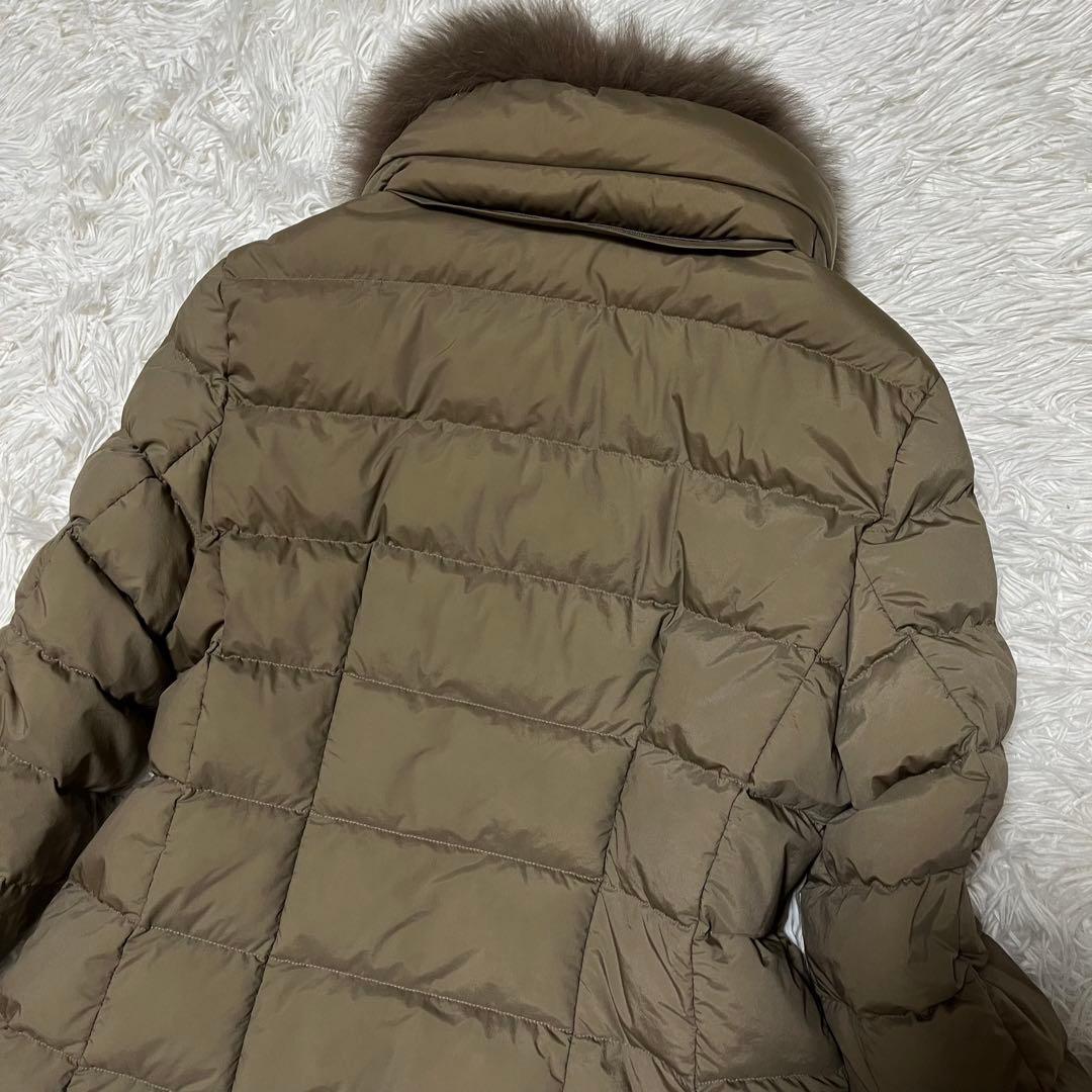 美品　アンタイトル　ダウンコート　2way　フォックスファー　カーキベージュ　M