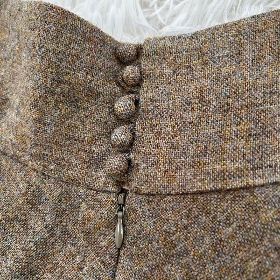 RALPH LAUREN ウールフレアスカート ボリュームデザイン　シルク