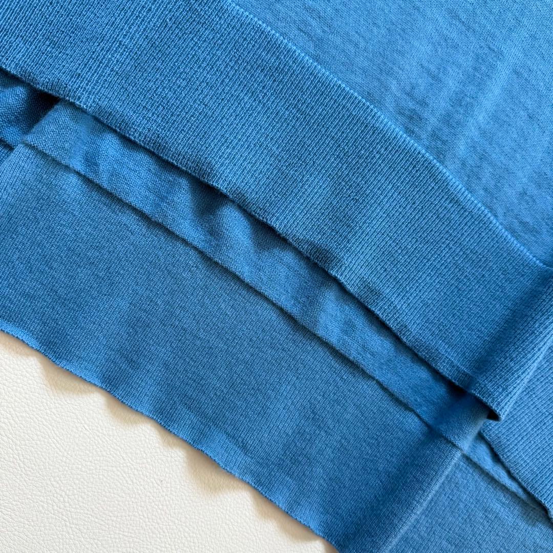 エンフォルド　ニット　ワイドシルエット　スリット　ゆったり　ライトブルー　38