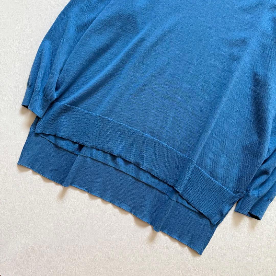 エンフォルド　ニット　ワイドシルエット　スリット　ゆったり　ライトブルー　38