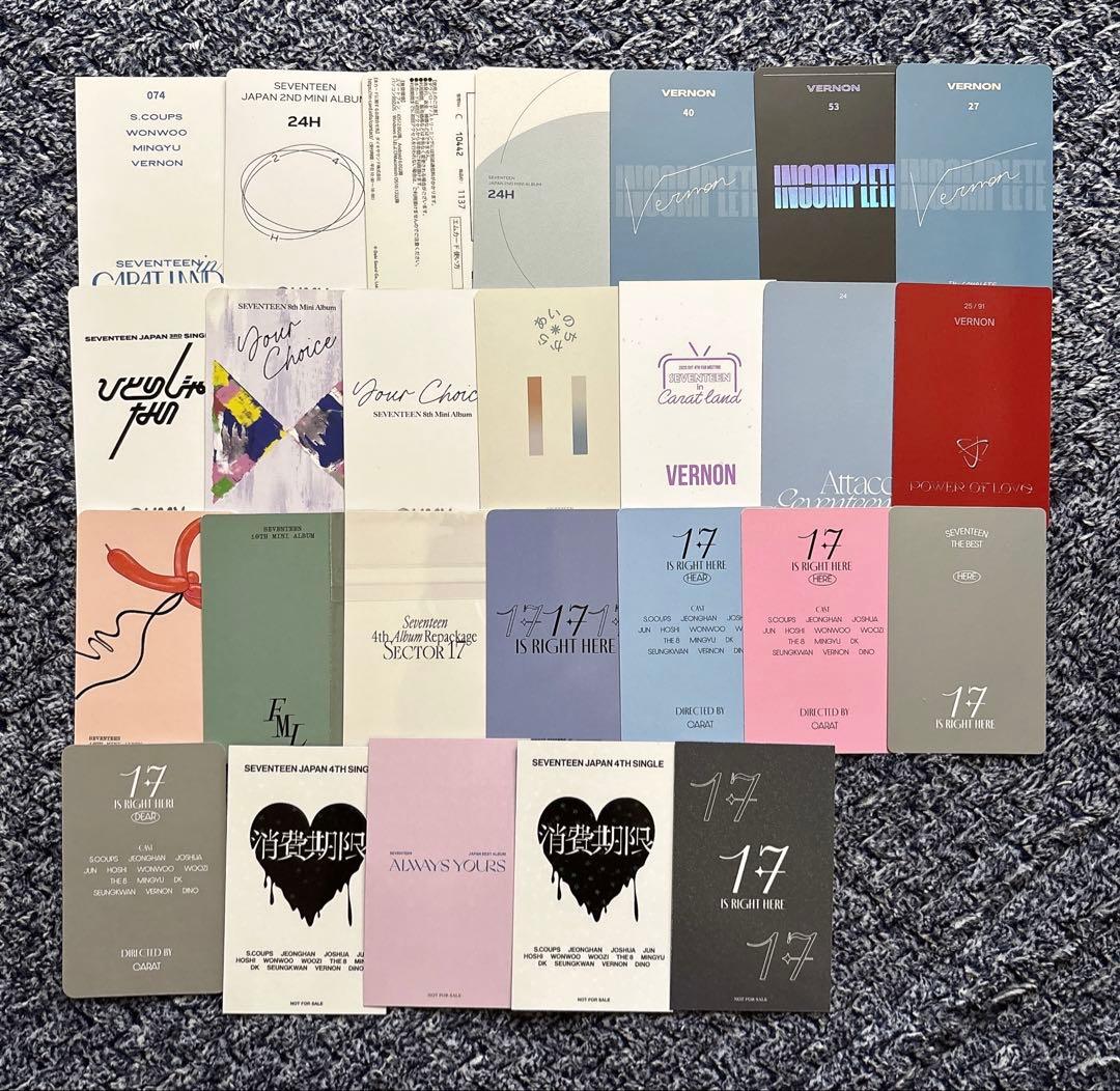 SEVENTEEN バーノン　スングァン　ソラブー　ラキドロ　トレカ　缶バッジ