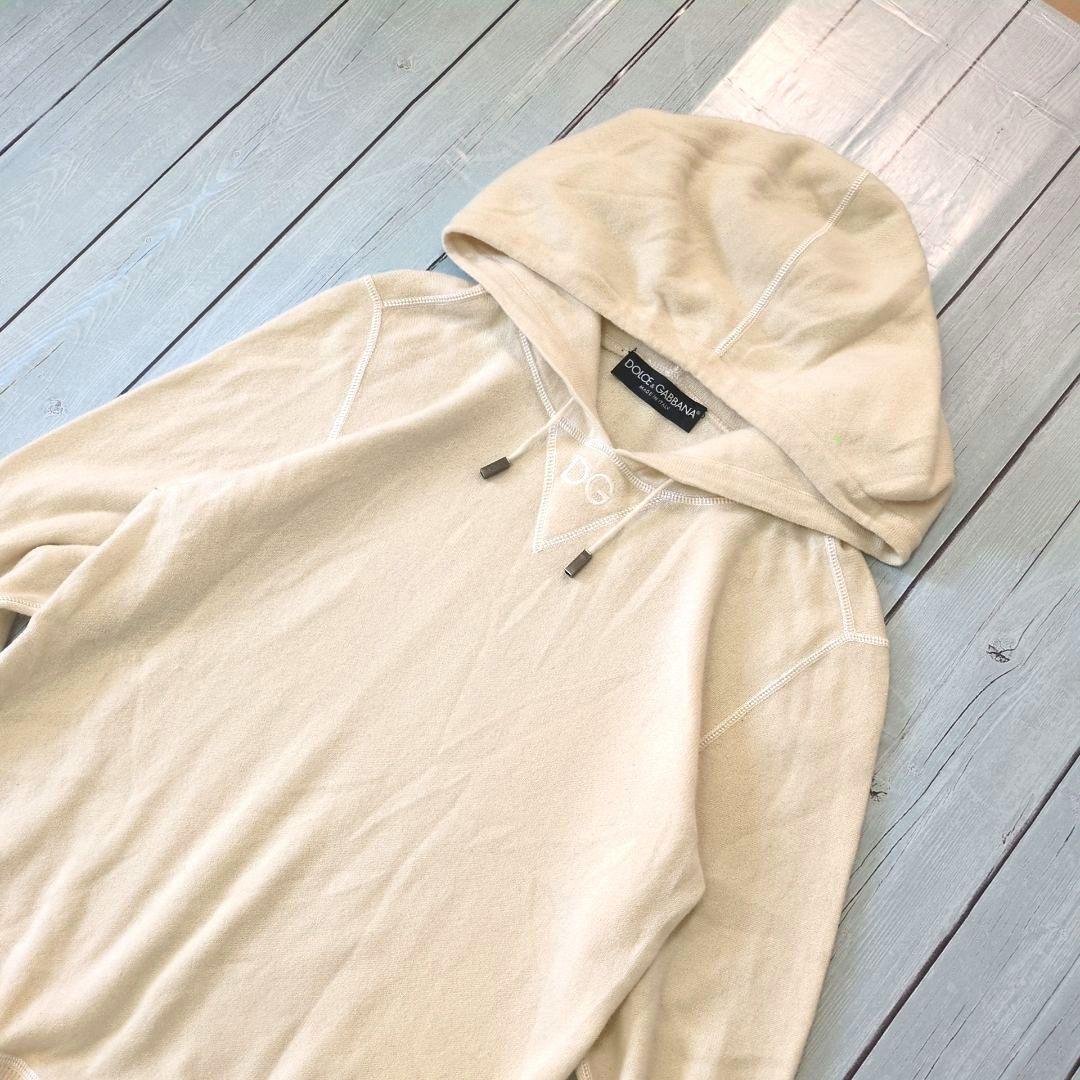 Dolce&Gabbana ニットパーカー 短丈 アイボリー 44 レディース