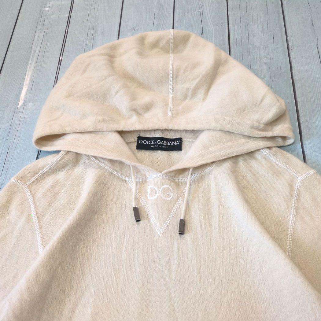 Dolce&Gabbana ニットパーカー 短丈 アイボリー 44 レディース