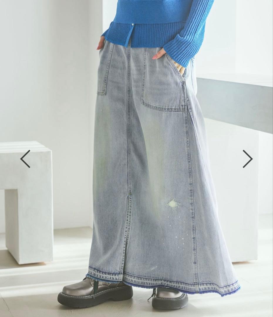 ニコアンド ［NKJ 2026SS］ スリットロングデニムスカート